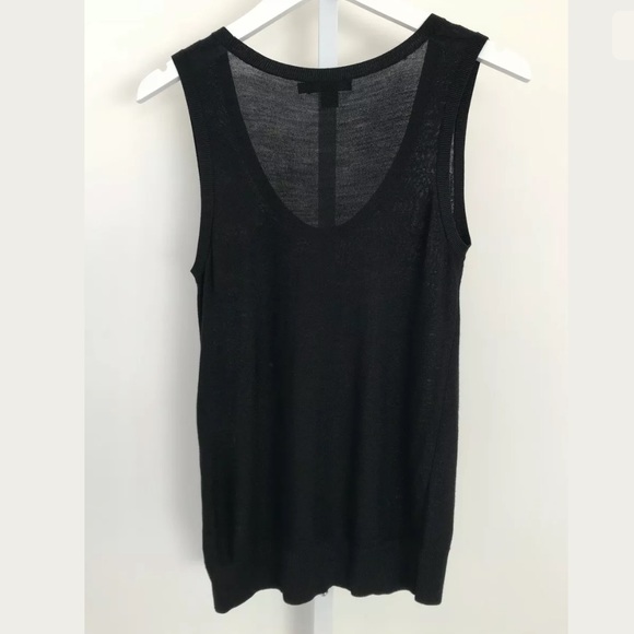 DKNY BLACK LINEN FLORAL APPLIQUÉ KNIT TOP SIZE S - Picture 9 of 16